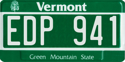 VT license plate EDP941