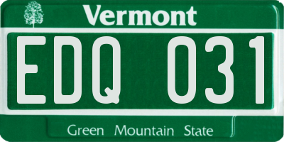 VT license plate EDQ031