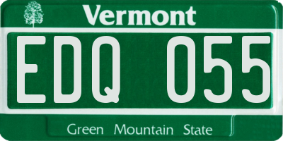VT license plate EDQ055