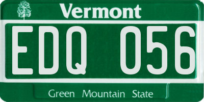 VT license plate EDQ056