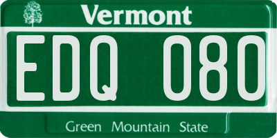 VT license plate EDQ080