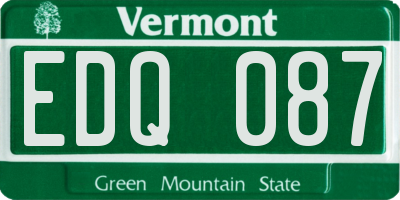 VT license plate EDQ087