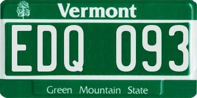 VT license plate EDQ093