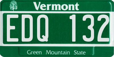 VT license plate EDQ132