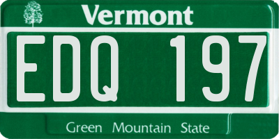 VT license plate EDQ197