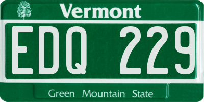 VT license plate EDQ229