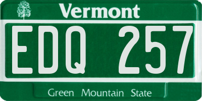 VT license plate EDQ257