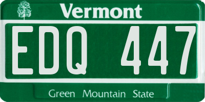 VT license plate EDQ447