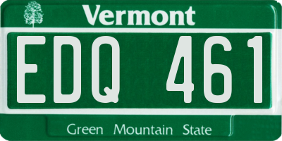 VT license plate EDQ461