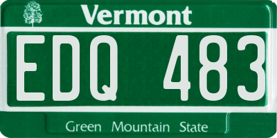 VT license plate EDQ483