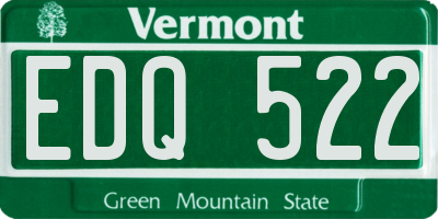 VT license plate EDQ522