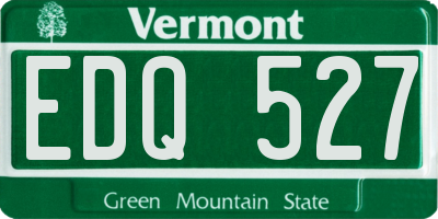 VT license plate EDQ527