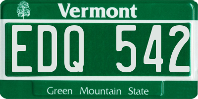 VT license plate EDQ542