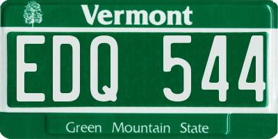 VT license plate EDQ544