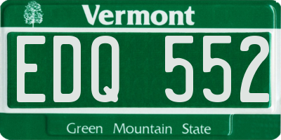 VT license plate EDQ552