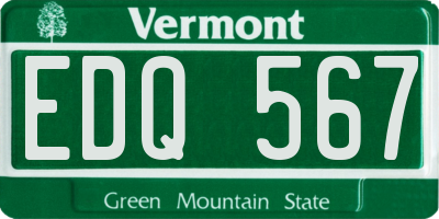 VT license plate EDQ567
