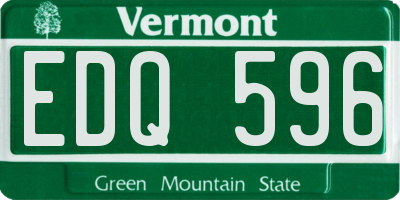 VT license plate EDQ596