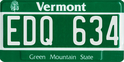 VT license plate EDQ634