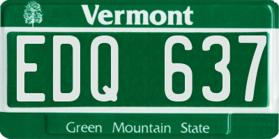 VT license plate EDQ637