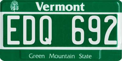 VT license plate EDQ692