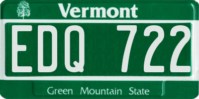 VT license plate EDQ722