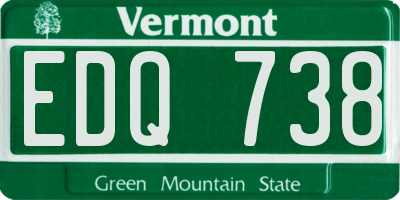 VT license plate EDQ738