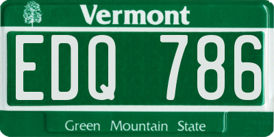VT license plate EDQ786