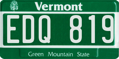 VT license plate EDQ819