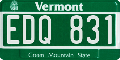 VT license plate EDQ831