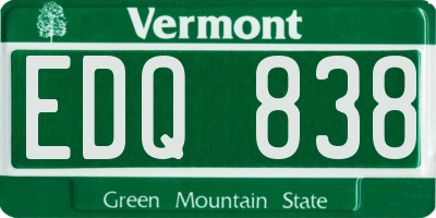 VT license plate EDQ838