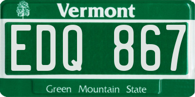 VT license plate EDQ867