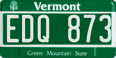 VT license plate EDQ873