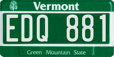 VT license plate EDQ881