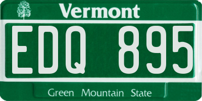 VT license plate EDQ895