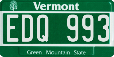 VT license plate EDQ993