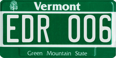 VT license plate EDR006