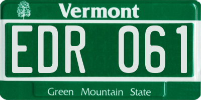 VT license plate EDR061