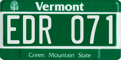 VT license plate EDR071