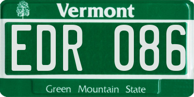 VT license plate EDR086