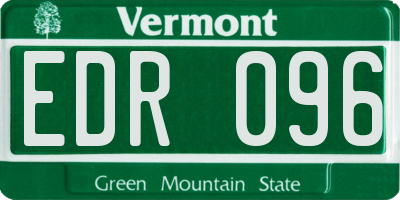 VT license plate EDR096