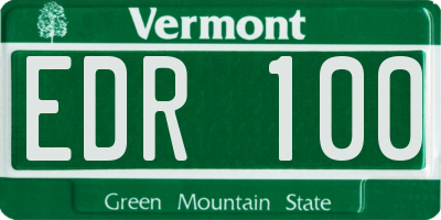 VT license plate EDR100