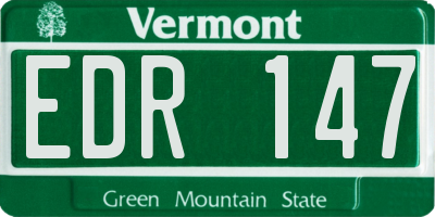 VT license plate EDR147