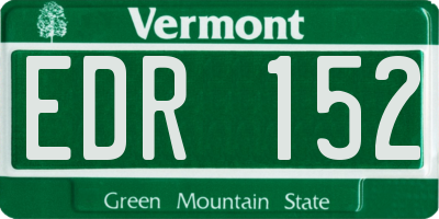 VT license plate EDR152