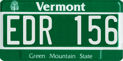 VT license plate EDR156