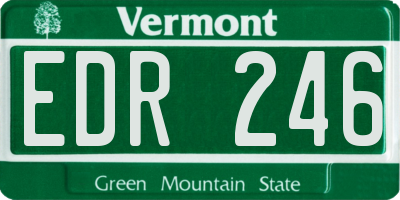 VT license plate EDR246