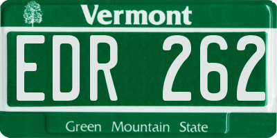 VT license plate EDR262