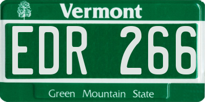 VT license plate EDR266