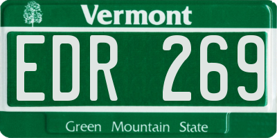 VT license plate EDR269