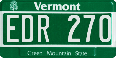 VT license plate EDR270