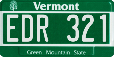 VT license plate EDR321